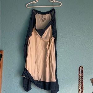 Blue and cream color long sleeve